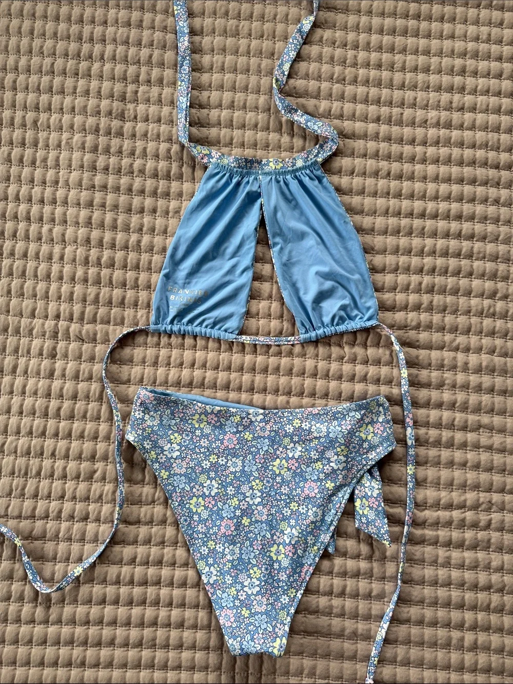 Frankie’s Bikini Springtime Cupid High Neck Bikini Top + Cupid High Waist Bottom